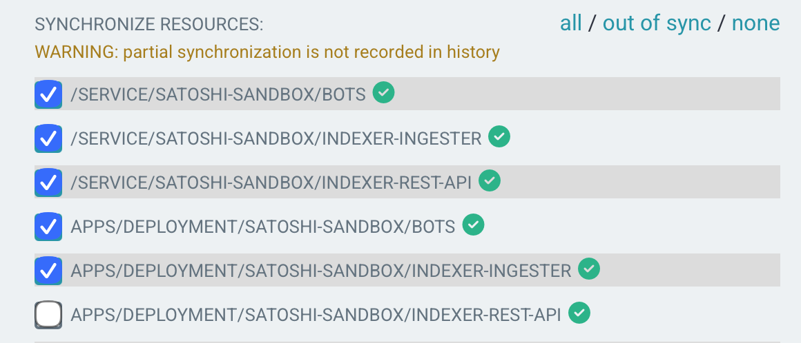 Indexer Rest Api unchecked
